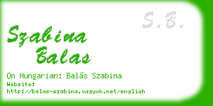 szabina balas business card