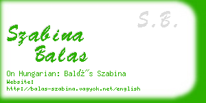 szabina balas business card